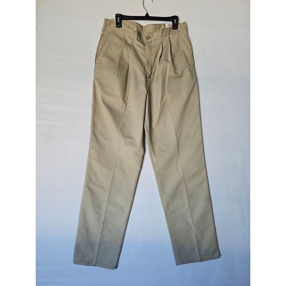 Lot of 2 Dickies Basics Pleated Front Work Pants Khaki 34x34 NWT Read Descriptio